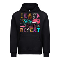 Black eat sleep craft repeat Urban Hoodie - RanaPortraitStore
