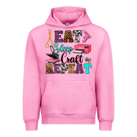 Fuchsia Pink eat sleep craft repeat Urban Hoodie - RanaPortraitStore