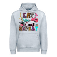 Heather Grey eat sleep craft repeat Urban Hoodie - RanaPortraitStore