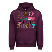 Mauve Wine eat sleep craft repeat Urban Hoodie - RanaPortraitStore