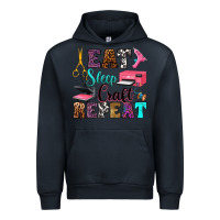 Navy eat sleep craft repeat Urban Hoodie - RanaPortraitStore
