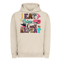 Pigment French Oak eat sleep craft repeat Urban Hoodie - RanaPortraitStore