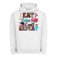 Pigment Lunar Rock eat sleep craft repeat Urban Hoodie - RanaPortraitStore