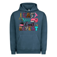 Pigment Midnight Navy eat sleep craft repeat Urban Hoodie - RanaPortraitStore