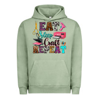 Pigment Oil Green eat sleep craft repeat Urban Hoodie - RanaPortraitStore
