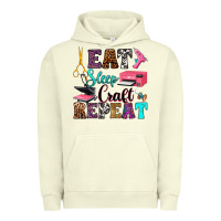 Pigment Pistachio eat sleep craft repeat Urban Hoodie - RanaPortraitStore
