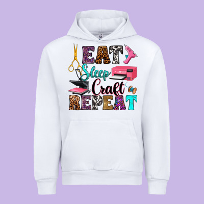 Eat Sleep Craft Repeat Urban Hoodie Designed By Ranaportraitstore