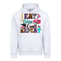 White eat sleep craft repeat Urban Hoodie - RanaPortraitStore