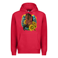 Cardinal western horse with horseshoe Premium Hoodie - texasbilliewilder