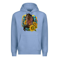 Colony Blue western horse with horseshoe Premium Hoodie - texasbilliewilder