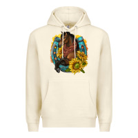 Sandshell western horse with horseshoe Premium Hoodie - texasbilliewilder