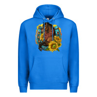 True Royal western horse with horseshoe Premium Hoodie - texasbilliewilder