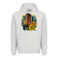 Dove Grey western horse with horseshoe Premium Hoodie - texasbilliewilder