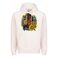 Pale Pink western horse with horseshoe Premium Hoodie - texasbilliewilder