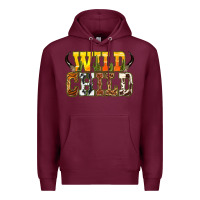 Burgundy Western wild child Premium Hoodie - texasbilliewilder