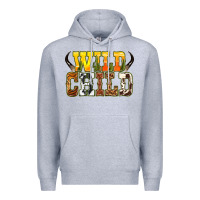 Heather Grey Western wild child Premium Hoodie - texasbilliewilder