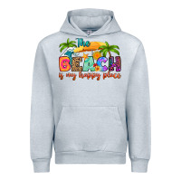 Heather Grey the beach is my happy place Urban Hoodie - RanaPortraitStore