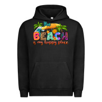 Pigment Black the beach is my happy place Urban Hoodie - RanaPortraitStore