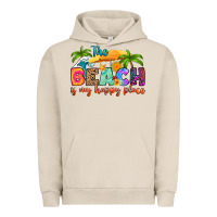 Pigment French Oak the beach is my happy place Urban Hoodie - RanaPortraitStore