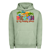 Pigment Oil Green the beach is my happy place Urban Hoodie - RanaPortraitStore
