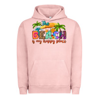 Pigment Salmon the beach is my happy place Urban Hoodie - RanaPortraitStore