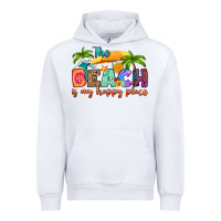 White the beach is my happy place Urban Hoodie - RanaPortraitStore