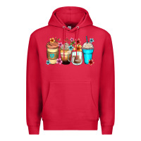 Cardinal flowers with coffee Premium Hoodie - Zillion Design Studio