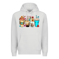 Dove Grey flowers with coffee Premium Hoodie - Zillion Design Studio