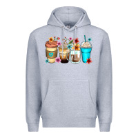 Heather Grey flowers with coffee Premium Hoodie - Zillion Design Studio