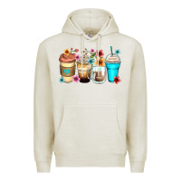 Oatmeal Heather flowers with coffee Premium Hoodie - Zillion Design Studio