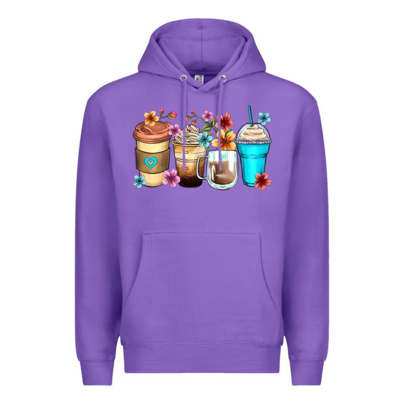 Flowers With Coffee Premium Hoodie by Zillion Design Studio | Teevron