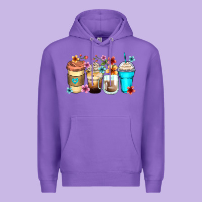 Flowers With Coffee Premium Hoodie Designed By Zillion Design Studio