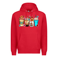 Red flowers with coffee Premium Hoodie - Zillion Design Studio
