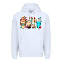 White flowers with coffee Premium Hoodie - Zillion Design Studio