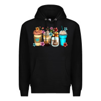 Black flowers with coffee Premium Hoodie - Zillion Design Studio