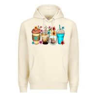 Sandshell flowers with coffee Premium Hoodie - Zillion Design Studio