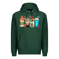 Sports Green flowers with coffee Premium Hoodie - Zillion Design Studio