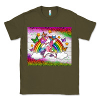 Army Green LGBTQ Dabbbing Unicorn And Rainbow Tumbler Classic Tee - BundleAndBundleShop