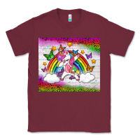 Burgundy LGBTQ Dabbbing Unicorn And Rainbow Tumbler Classic Tee - BundleAndBundleShop