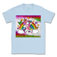 Dusty Blue LGBTQ Dabbbing Unicorn And Rainbow Tumbler Classic Tee - BundleAndBundleShop