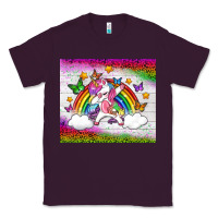 Plum LGBTQ Dabbbing Unicorn And Rainbow Tumbler Classic Tee - BundleAndBundleShop