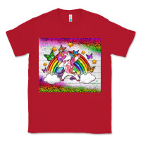 Red LGBTQ Dabbbing Unicorn And Rainbow Tumbler Classic Tee - BundleAndBundleShop
