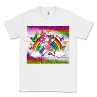White LGBTQ Dabbbing Unicorn And Rainbow Tumbler Classic Tee - BundleAndBundleShop
