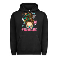 Pigment Black messy bun nurse life Urban Hoodie - RanaPortraitStore