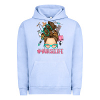 Pigment Grape Ice messy bun nurse life Urban Hoodie - RanaPortraitStore
