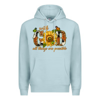 Blue Mist With god all things are possible with sunflower Premium Hoodie - texasbilliewilder