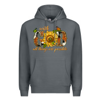 Rock With god all things are possible with sunflower Premium Hoodie - texasbilliewilder