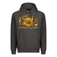Smoke With god all things are possible with sunflower Premium Hoodie - texasbilliewilder