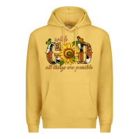 Antique Gold With god all things are possible with sunflower Premium Hoodie - texasbilliewilder