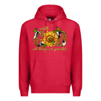 Cardinal With god all things are possible with sunflower Premium Hoodie - texasbilliewilder